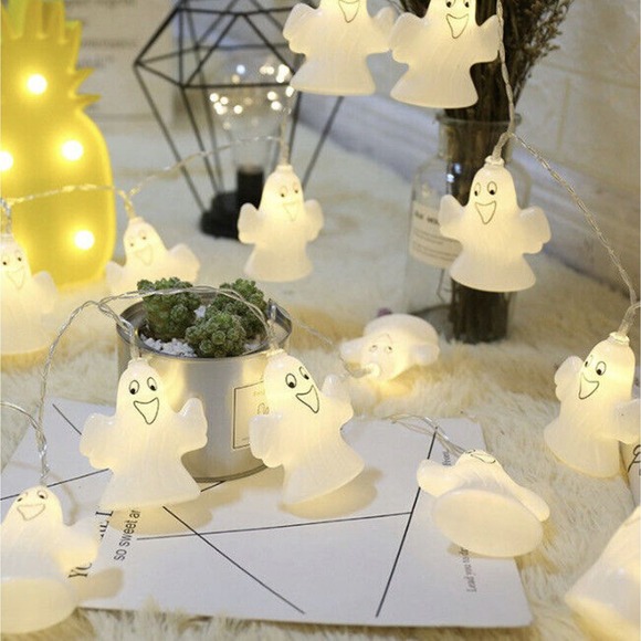 Decor Halloween Ghost Light 16.4 ft 30 LED Spooky Light Outdoor String Lamp X2 - Picture 4 of 4